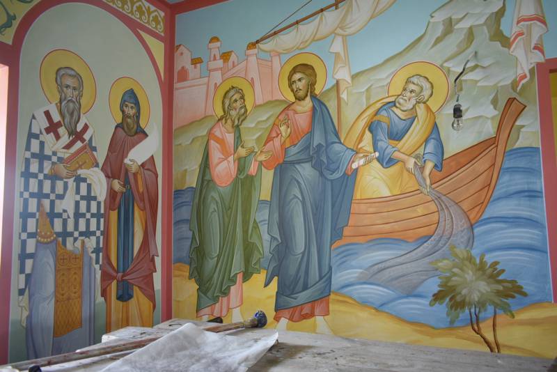 9.08.20 В монастыре продолжаются работы по росписи Андреевского храма