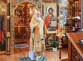 В день памяти святителя Петра Московского Святейший Патриарх Кирилл совершил Литургию в Александро-Невском скиту